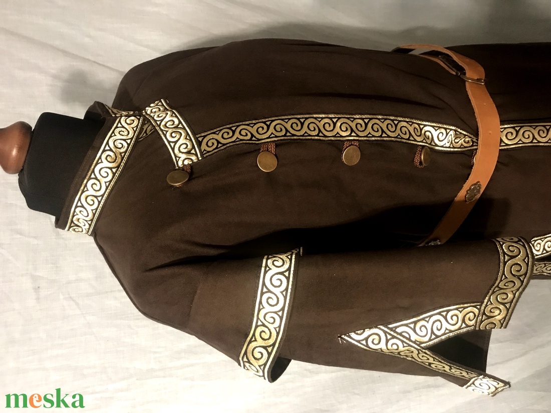 Kaftán barna-arany mongol fazon - ruha & divat - férfi ruha - Meska.hu