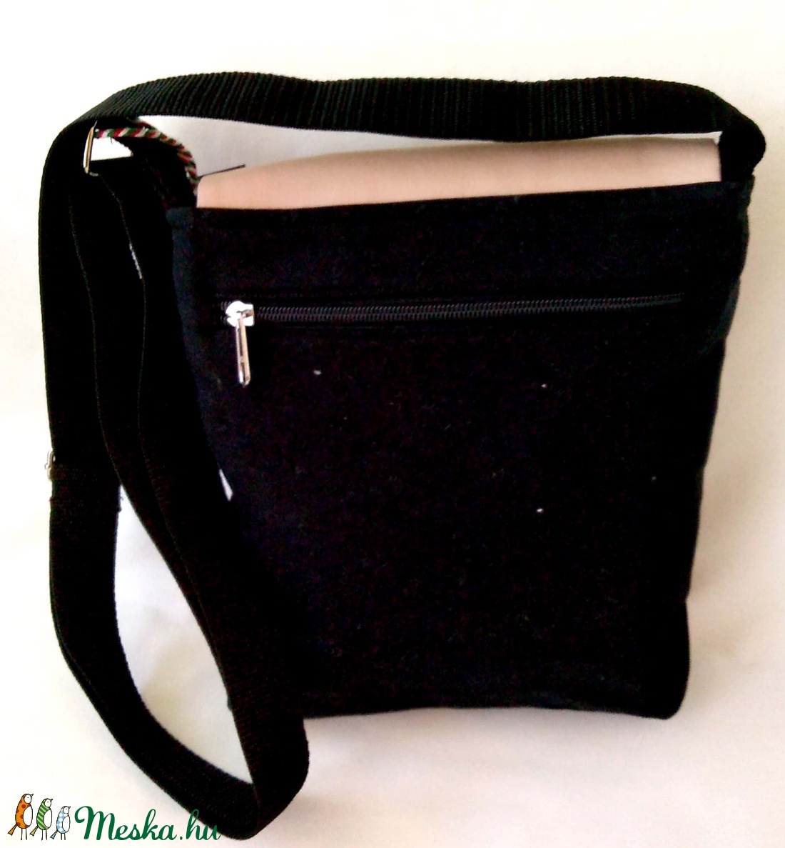 Kézzel festett  Hangjegy mintás tarisznya - táska & tok - kézitáska & válltáska - vállon átvethető táska - Meska.hu