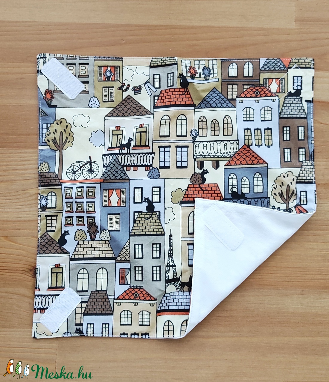  Zöld gondolat újraszalvéta nasi tartóval.  - táska & tok - uzsonna- & ebéd tartó - szendvics csomagoló - Meska.hu