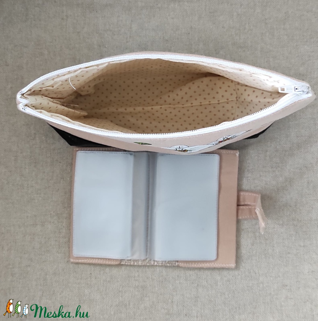 Kézzel festett Orchideás nagy táska  szett - táska & tok - kézitáska & válltáska - nagy pakolós táska - Meska.hu