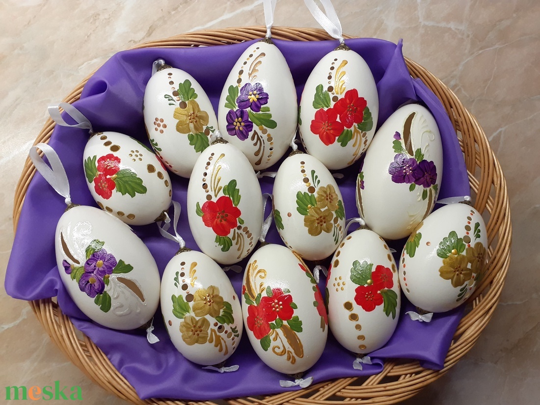 Áttört, festett libatojás - otthon & életmód - dekoráció - dísztárgy - Meska.hu