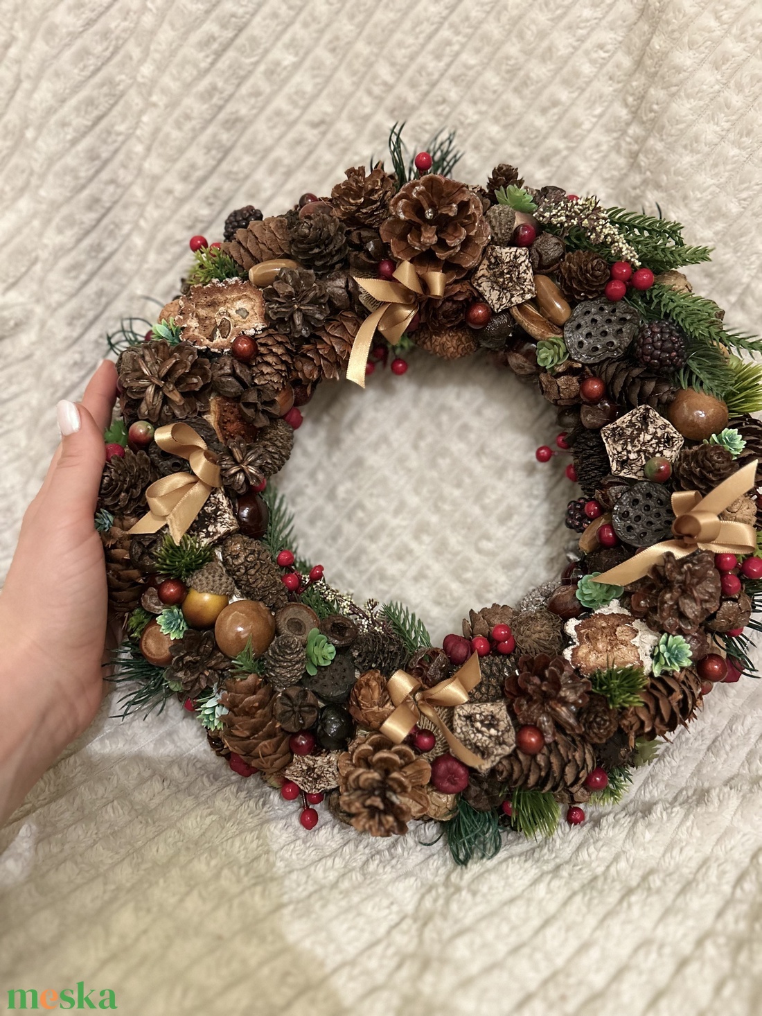 Adventi/téli ajtódísz/kopogtató - karácsony - adventi díszek - adventi ajtódísz - Meska.hu