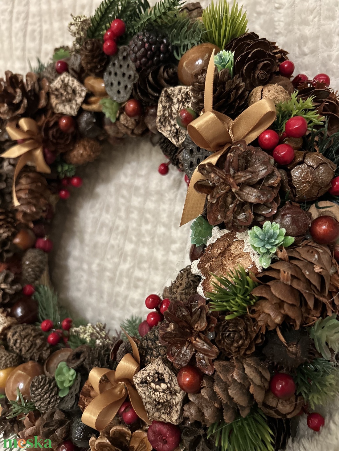 Adventi/téli ajtódísz/kopogtató - karácsony - adventi díszek - adventi ajtódísz - Meska.hu