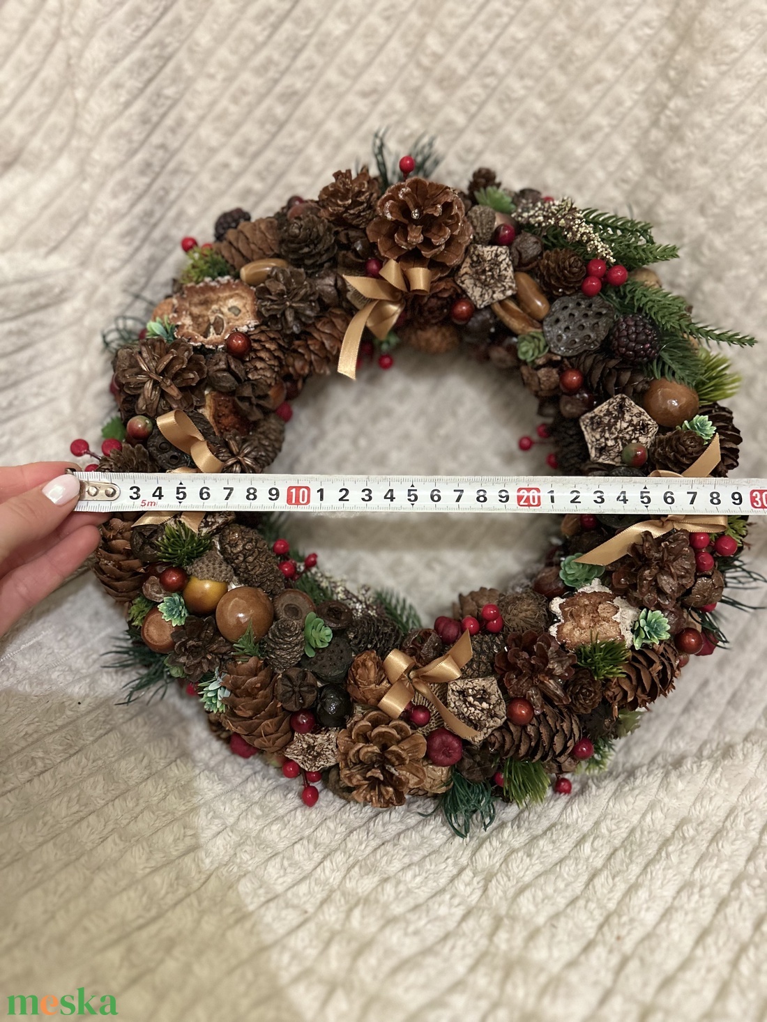 Adventi/téli ajtódísz/kopogtató - karácsony - adventi díszek - adventi ajtódísz - Meska.hu