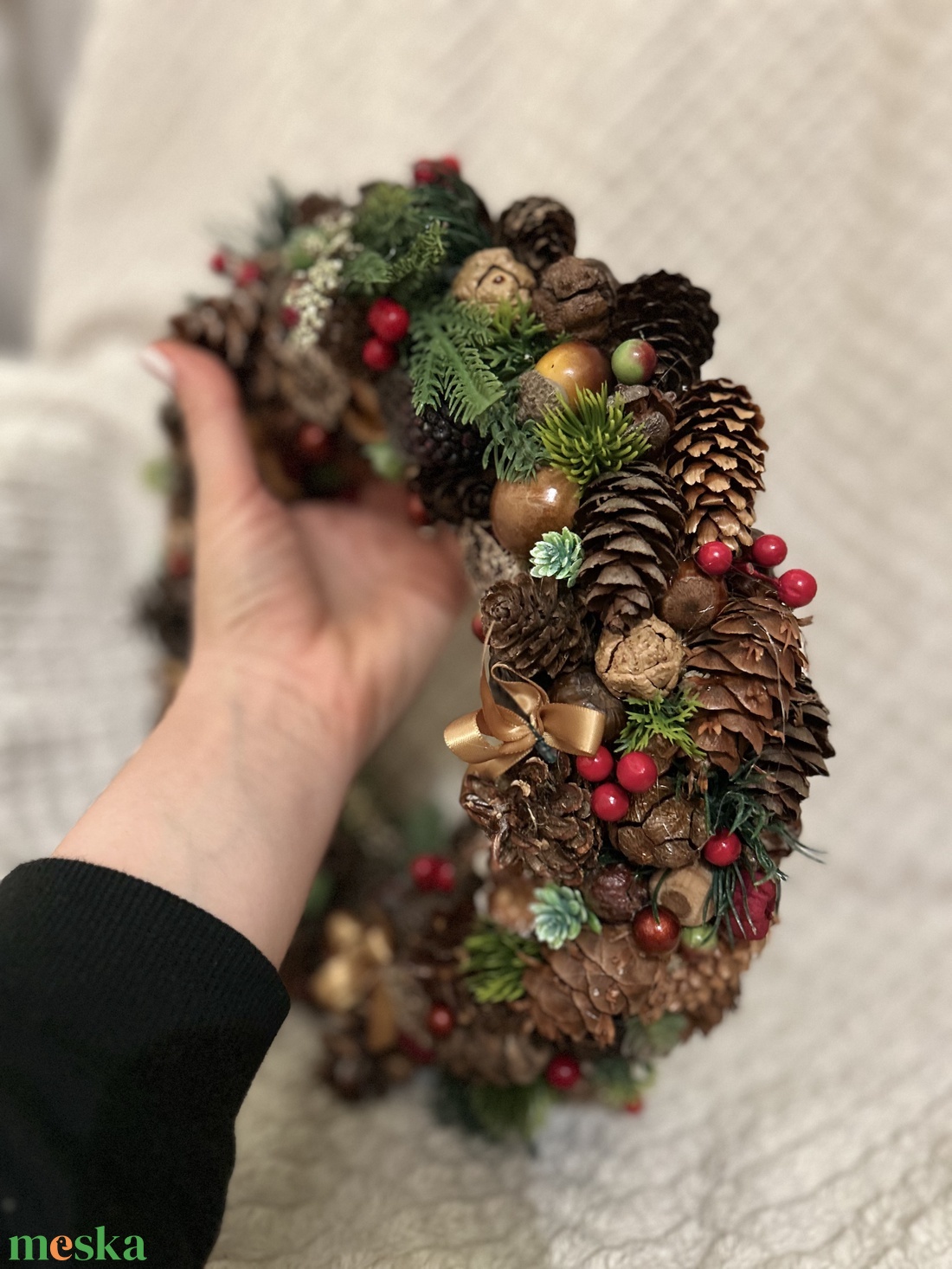 Adventi/téli ajtódísz/kopogtató - karácsony - adventi díszek - adventi ajtódísz - Meska.hu