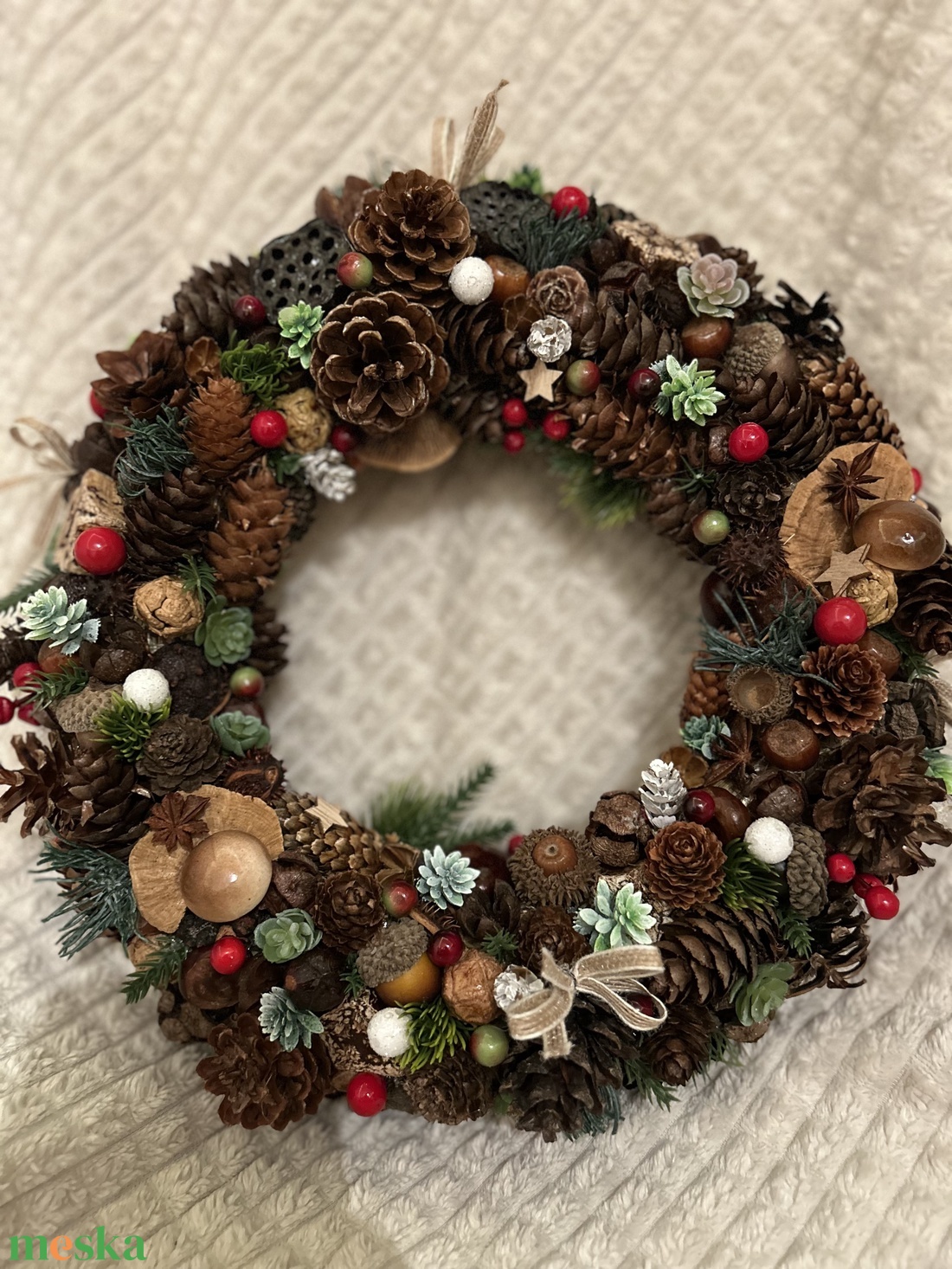 Karácsonyi/téli kologtató - karácsony - adventi díszek - adventi ajtódísz - Meska.hu