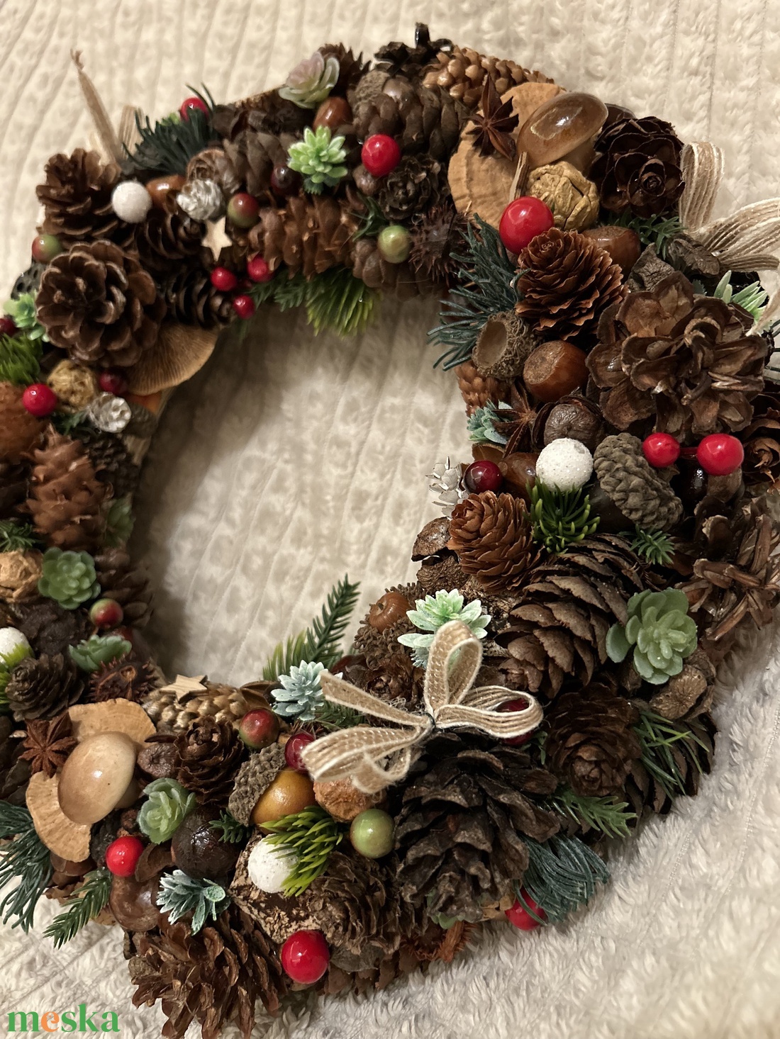 Karácsonyi/téli kologtató - karácsony - adventi díszek - adventi ajtódísz - Meska.hu