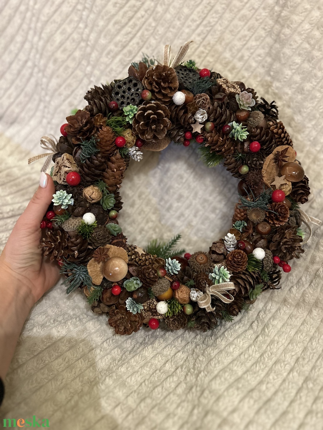 Karácsonyi/téli kologtató - karácsony - adventi díszek - adventi ajtódísz - Meska.hu