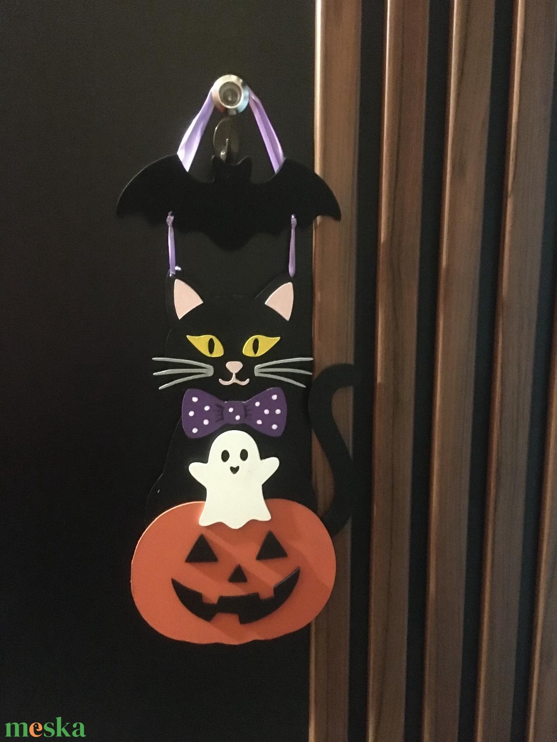 Cicás Halloween ajtódísz - otthon & életmód - dekoráció - halloween - halloweeni ajtódíszek és ablakdíszek - Meska.hu