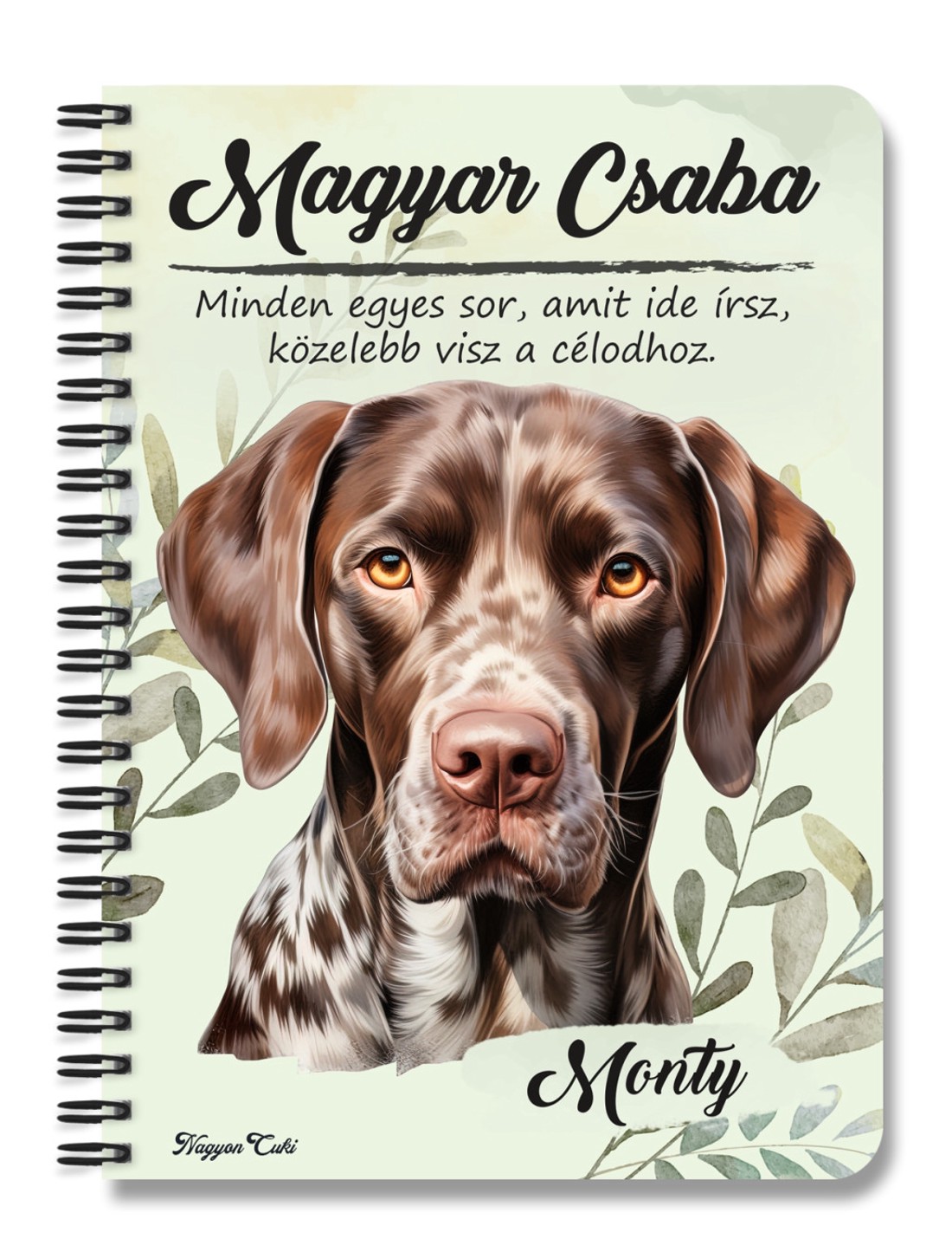 Személyre szabható - Német rövidszőrű vizsla portré mintás A6-os füzet - otthon & életmód - papír, írószer - jegyzetfüzet & napló - Meska.hu
