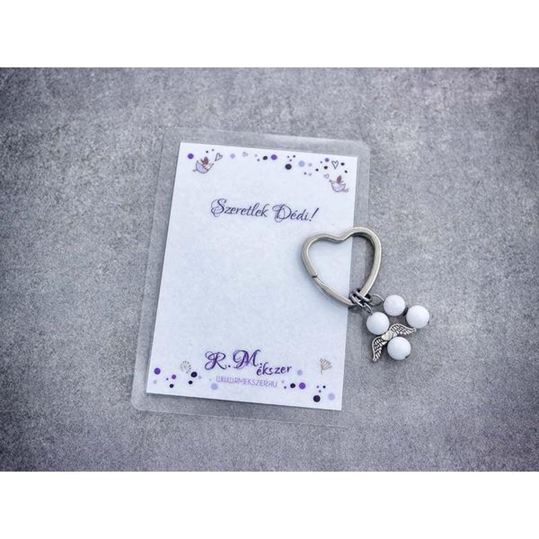 Szeretlek Dédi kulcstartó tejkvarccal - táska & tok - kulcstartó & táskadísz - kulcstartó - Meska.hu