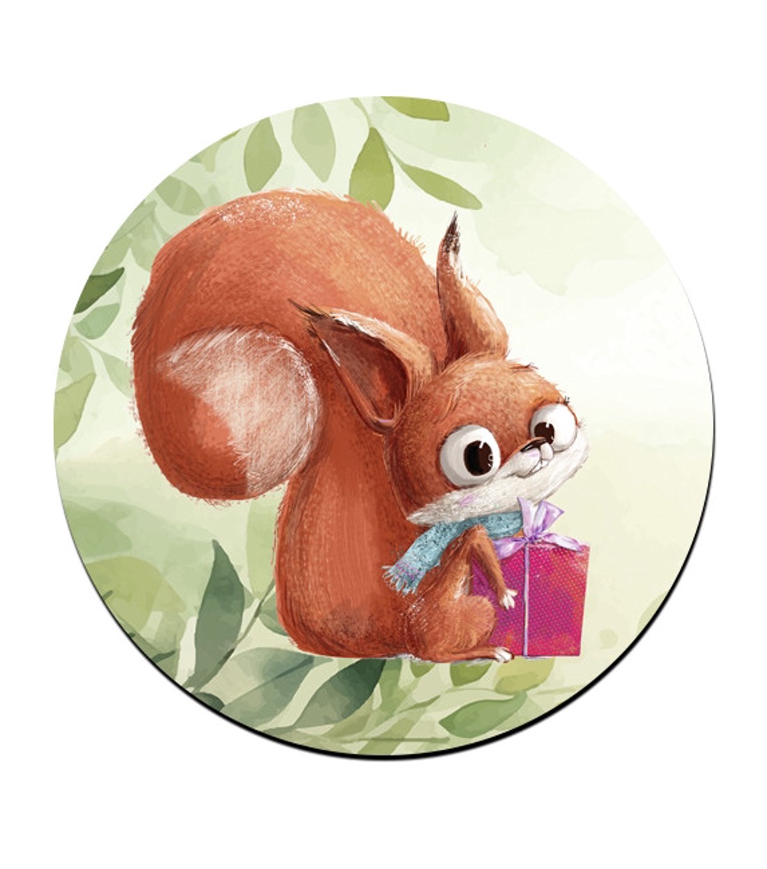 Cuki mókus ajándékkal mintás bögre alátét -  - Meska.hu