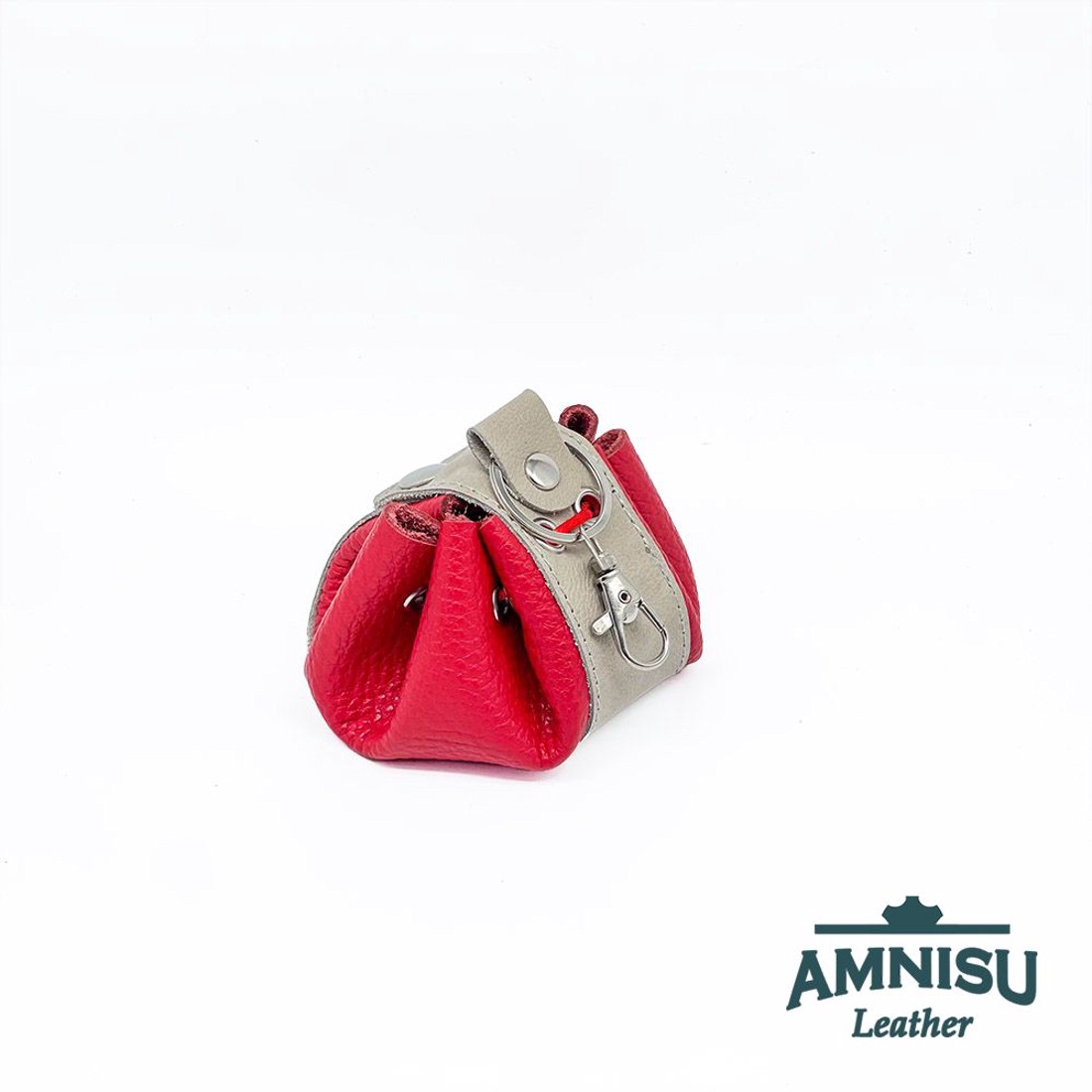 Szürke - piros bőr mini 2in1 szütyő és kockatálca N8014-5017 - játék & sport - táblajáték és kártyajáték - társasjátékok - dobókocka - Meska.hu