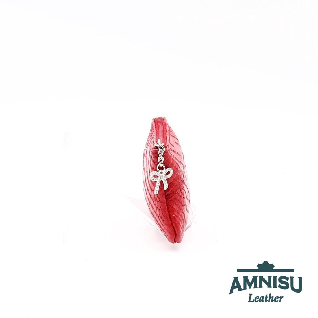 Piros kígyómintás ívelt egy cipzáras kulcstartó C5007 - táska & tok - kulcstartó & táskadísz - kulcstartó - Meska.hu