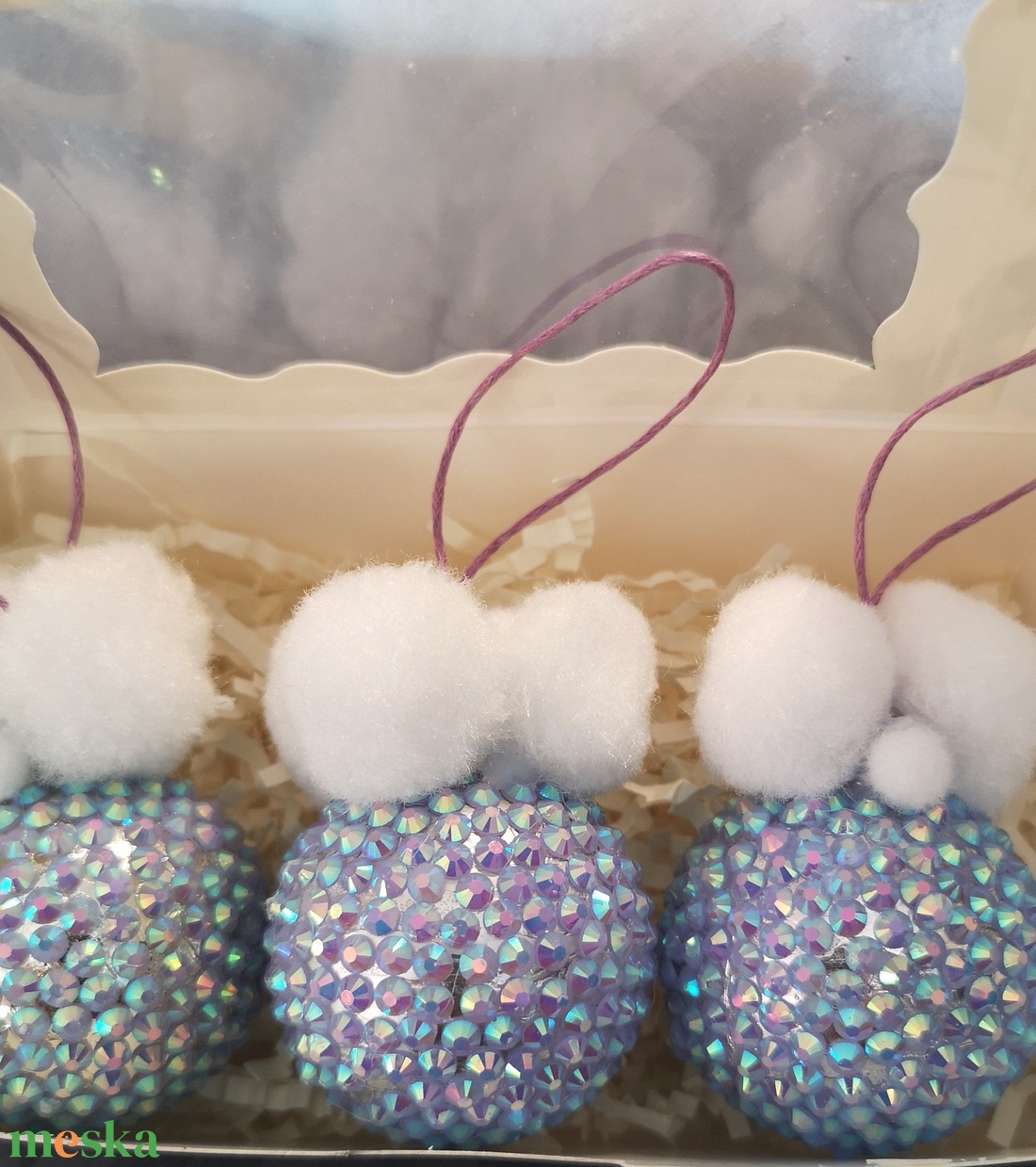 világoskék karácsonyi gömb - karácsony - karácsonyi lakásdekoráció - karácsonyfadíszek - Meska.hu