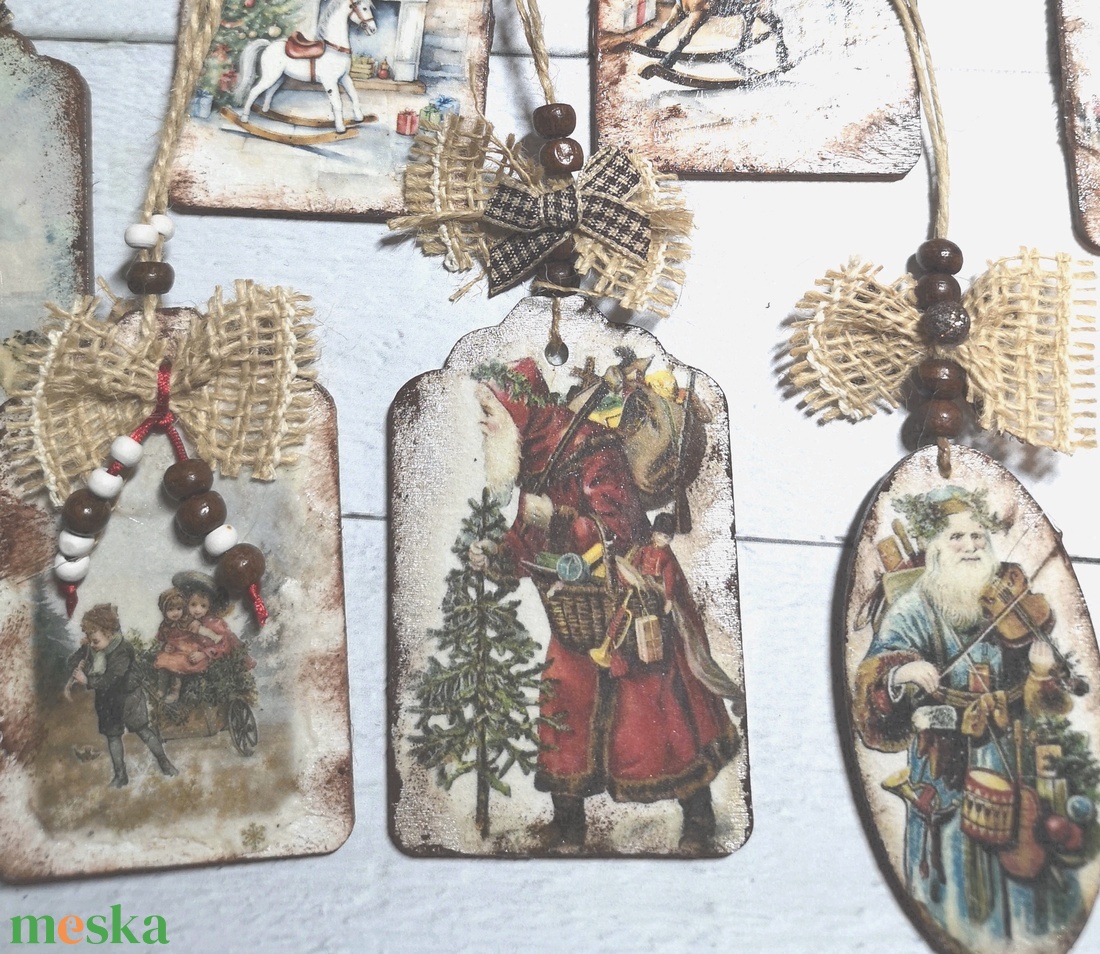 Karácsonyi fatáblácskák - karácsony - karácsonyi lakásdekoráció - karácsonyfadíszek - Meska.hu