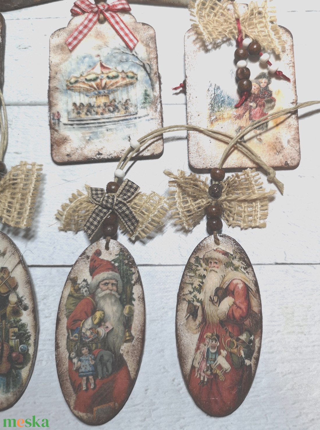 Karácsonyi fatáblácskák - karácsony - karácsonyi lakásdekoráció - karácsonyfadíszek - Meska.hu