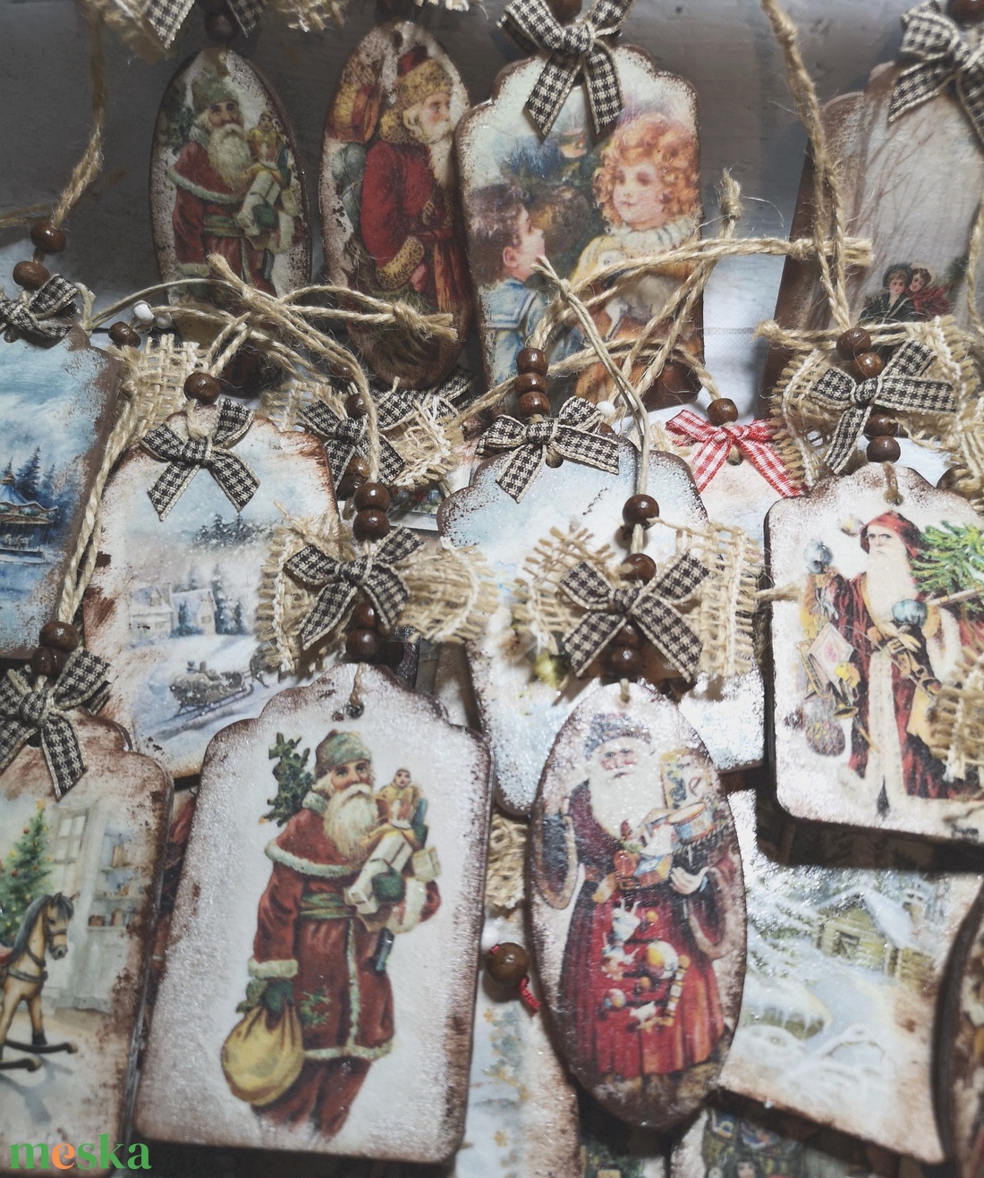 Karácsonyi fatáblácskák - karácsony - karácsonyi lakásdekoráció - karácsonyfadíszek - Meska.hu