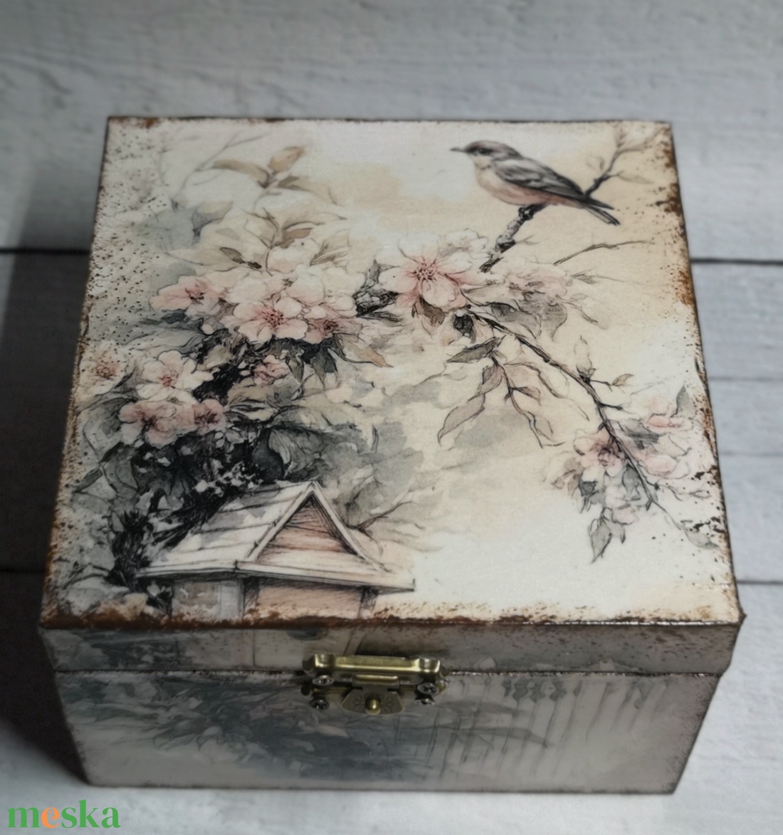 Madárkás fadoboz - kellékek & szerszámok - hobby fa alapanyag - doboz - Meska.hu