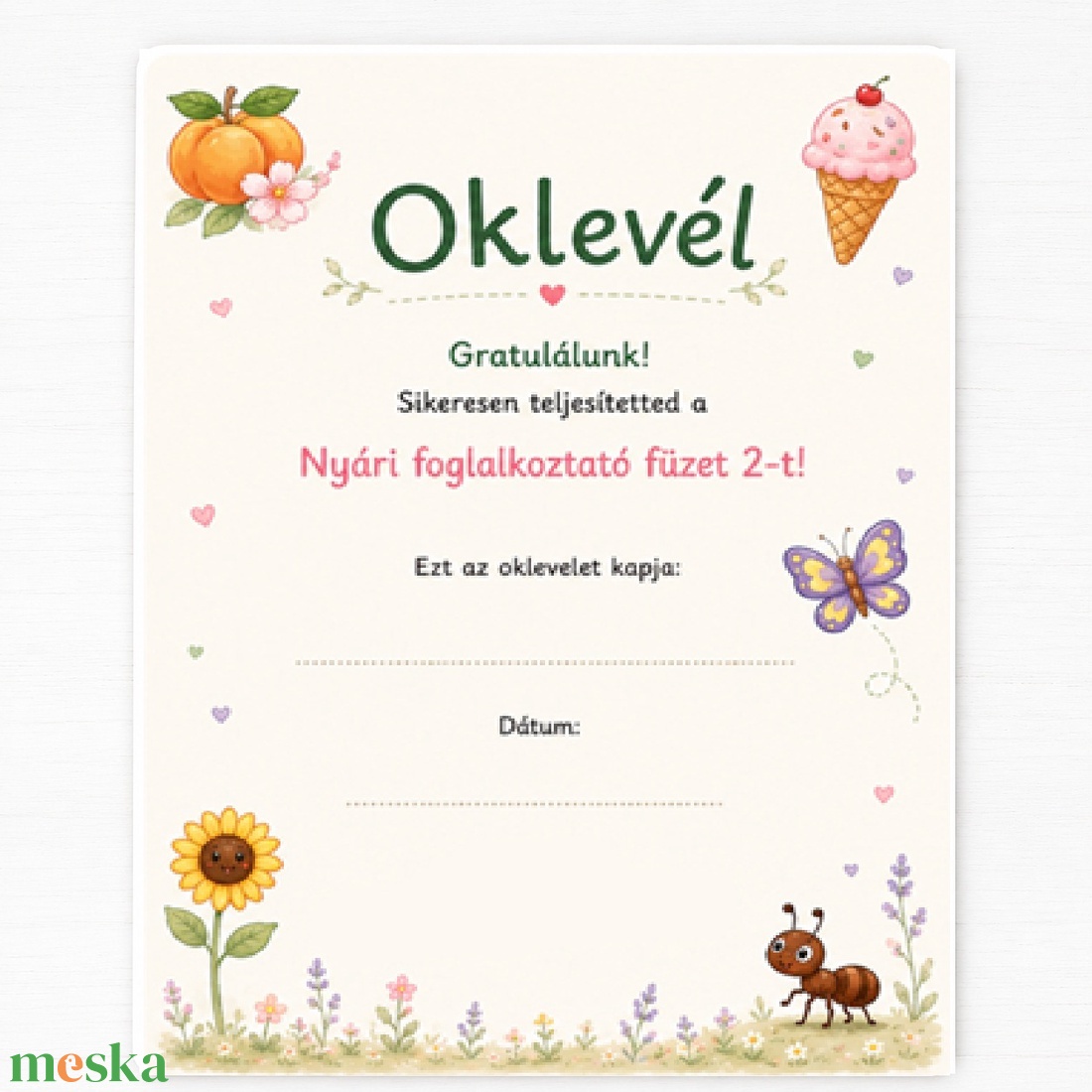 Kalandos Napok � Nyári foglalkoztató füzet 2. - 40 oldalas nyomtatható PDF - Letölthető - 3�4 éves gyerekeknek  - könyv & zene - könyv - Meska.hu