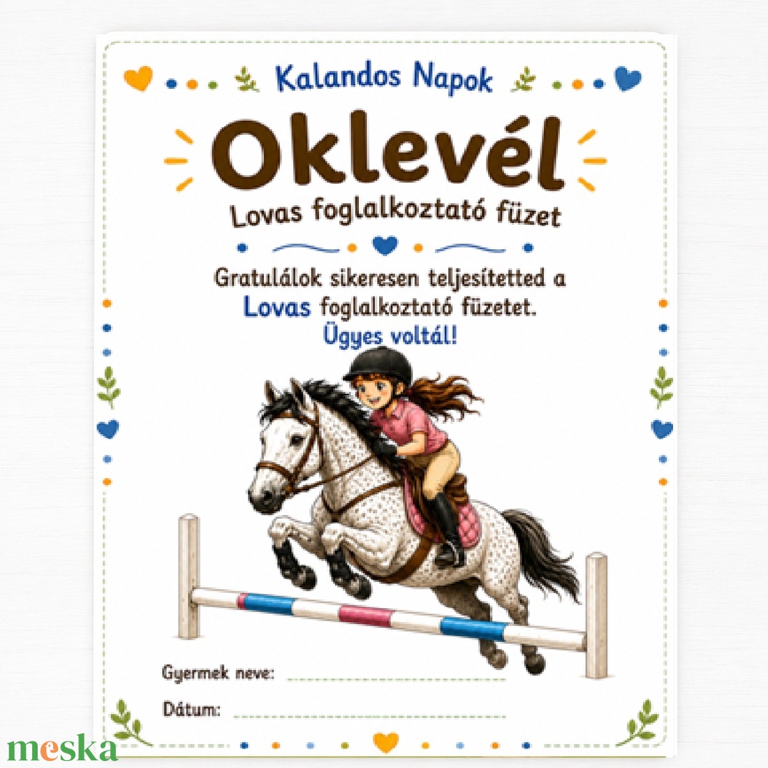 Kalandos Napok � Haladó Lovas Füzet-20 oldalas nyomtatható foglalkoztató füzet - Digitális PDF - 6�8 éves gyerekeknek - játék & sport - készségfejlesztő és logikai játék - oktató játékok - Meska.hu