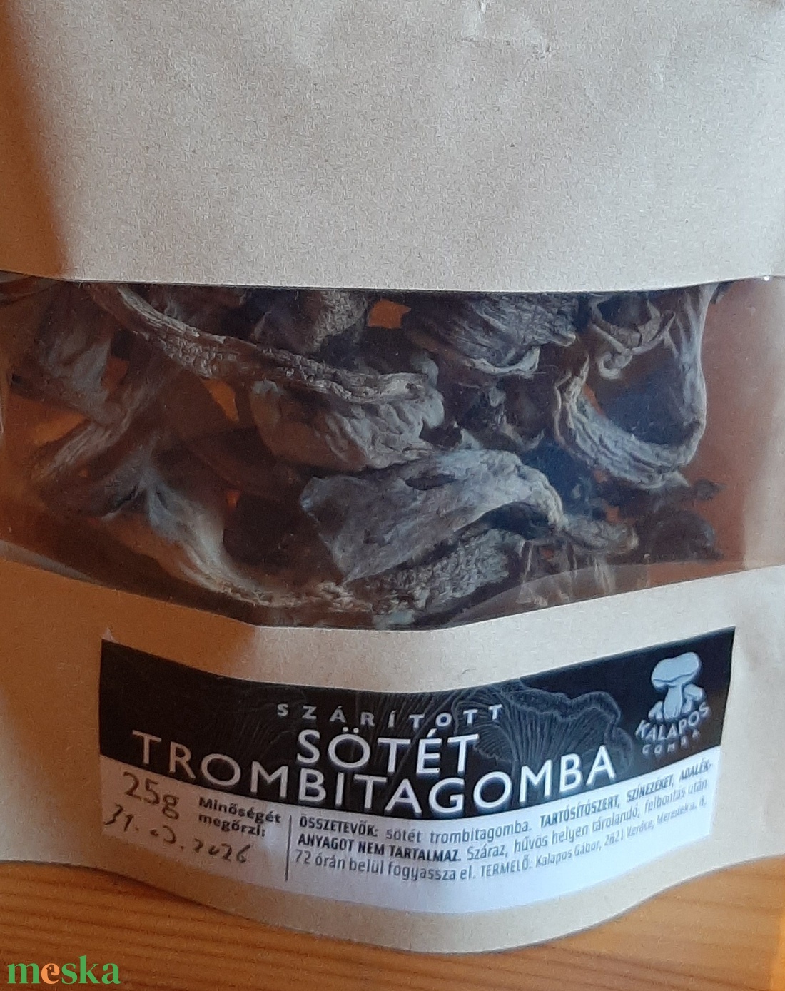 Szárított sötét trombita gomba 25g - élelmiszer - gasztro ajándékcsomag - Meska.hu