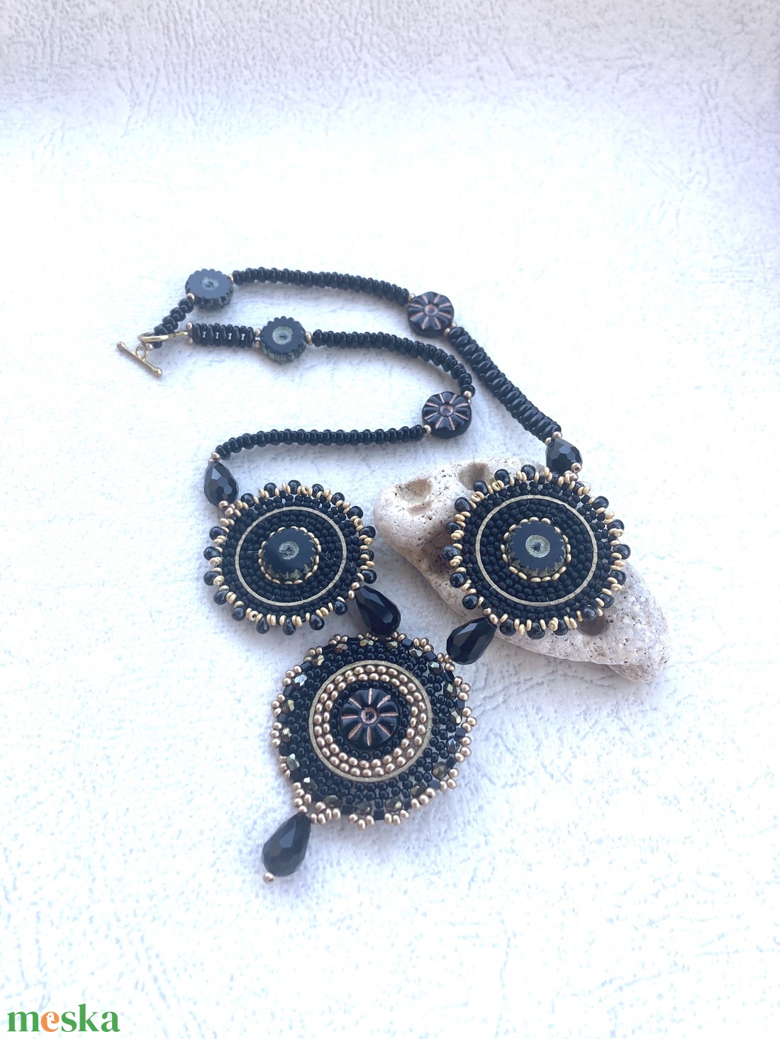 Fekete bronz mandala nyaklánc - ékszer - nyaklánc - gyöngyös nyaklánc - Meska.hu Fekete bronz mandala nyaklánc - ékszer - nyaklánc - gyöngyös nyaklánc - Meska.hu