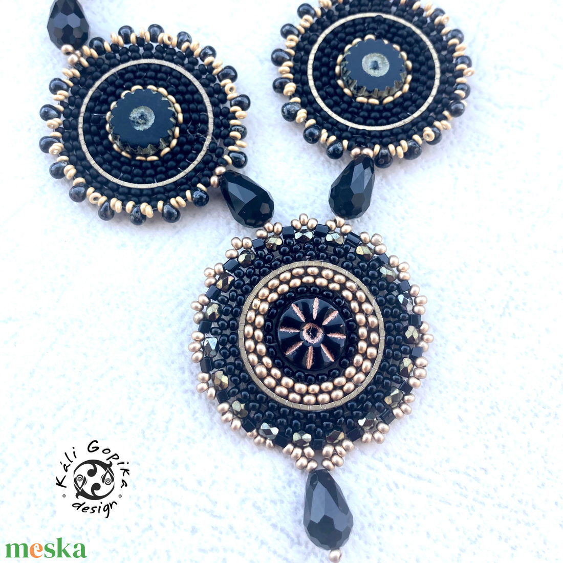 Fekete bronz mandala nyaklánc - ékszer - nyaklánc - gyöngyös nyaklánc - Meska.hu Fekete bronz mandala nyaklánc - ékszer - nyaklánc - gyöngyös nyaklánc - Meska.hu