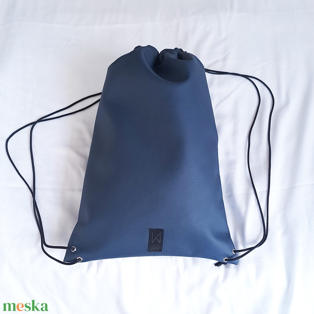 Gymbag / tornazsák fazon / hátizsák / sötétkék / oldalsó rejtett zsebbel - táska & tok - hátizsák - hátizsák - Meska.hu