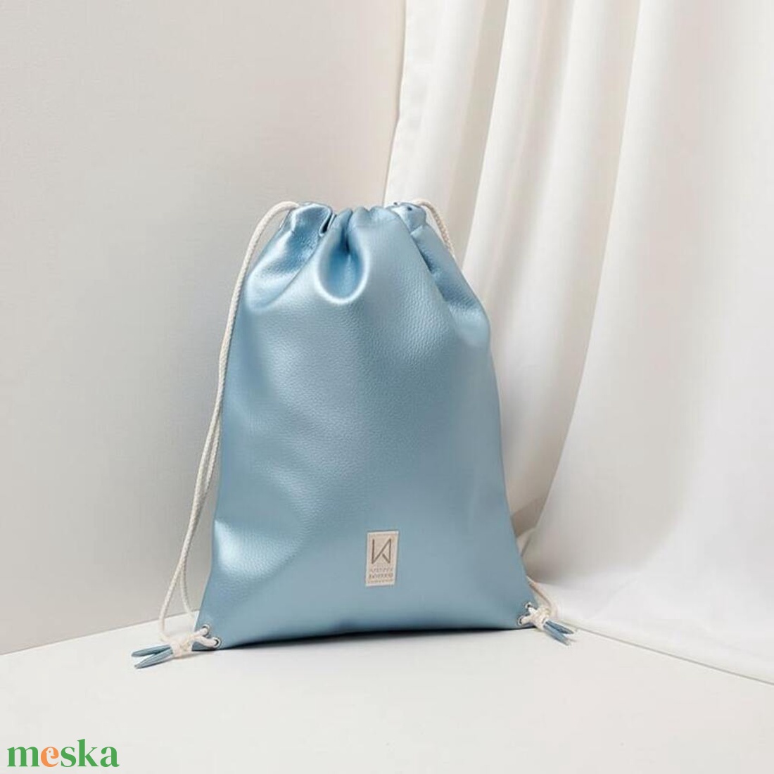 Gymbag / tornazsák fazon / hátizsák / világoskék / oldalsó rejtett zsebbel - táska & tok - hátizsák - hátizsák - Meska.hu