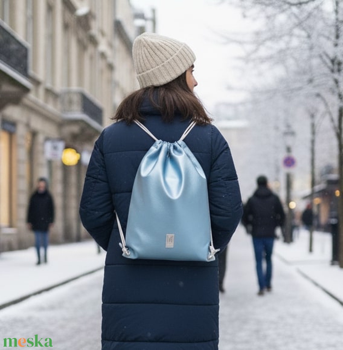 Gymbag / tornazsák fazon / hátizsák / világoskék / oldalsó rejtett zsebbel - táska & tok - hátizsák - hátizsák - Meska.hu