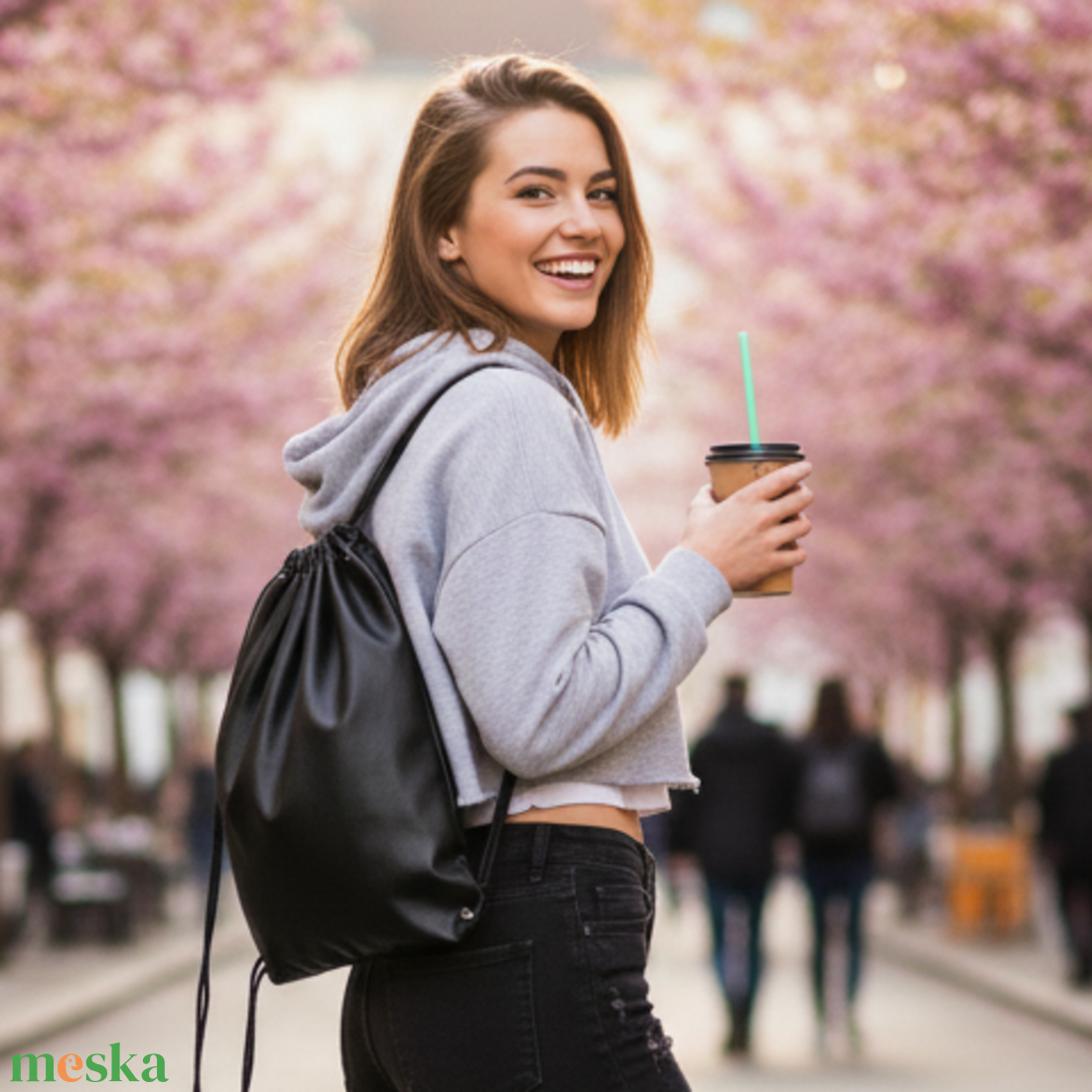 Gymbag / fekete / hátizsák / tornazsák /  oldalsó rejtett zsebbel - táska & tok - hátizsák - hátizsák - Meska.hu