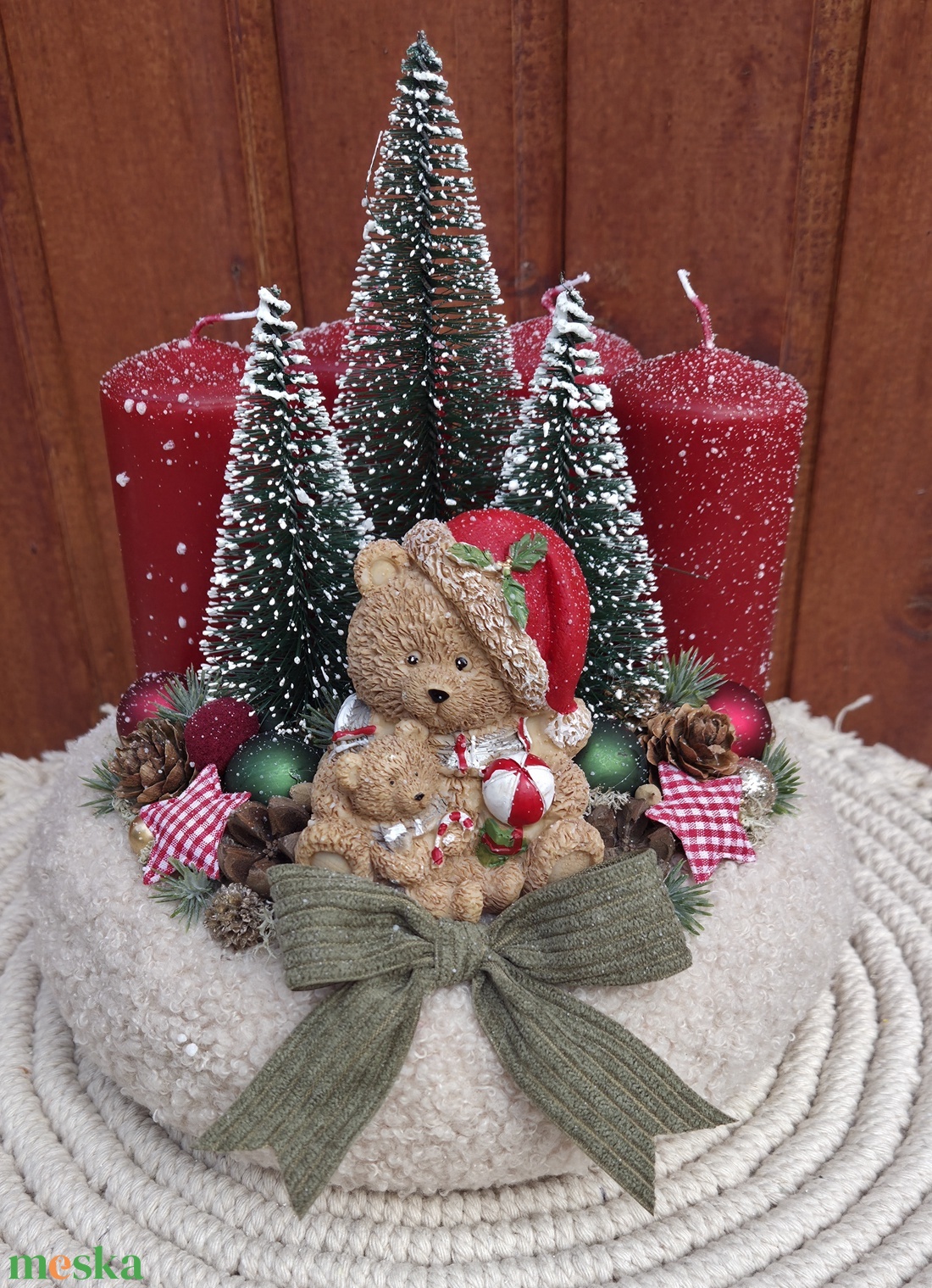 Macis adventi koszorú  - karácsony - adventi díszek - adventi koszorú - Meska.hu