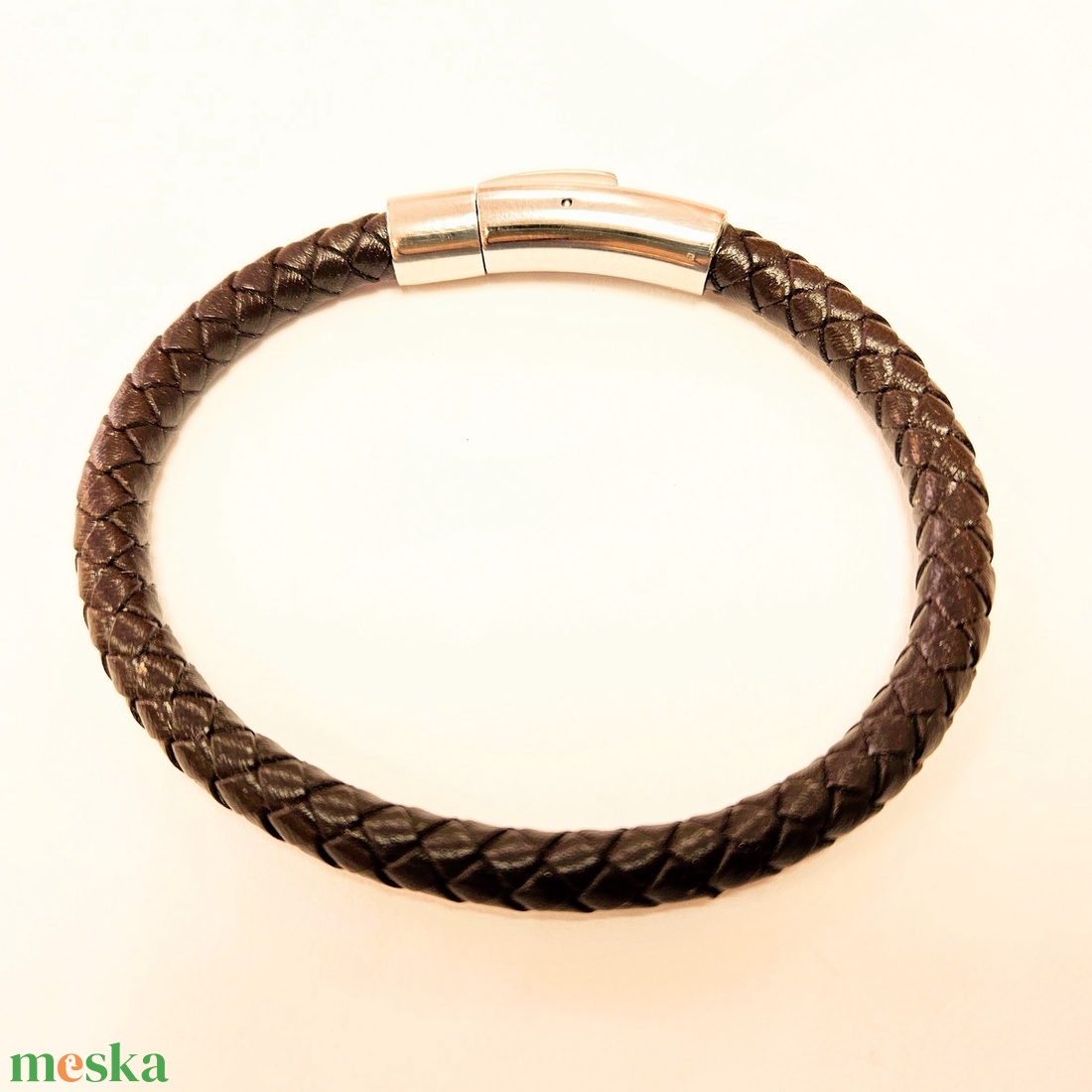  Elegáns bőr férfi karkötő fonott 18-23 cm - ékszer - karkötő - széles karkötő - Meska.hu