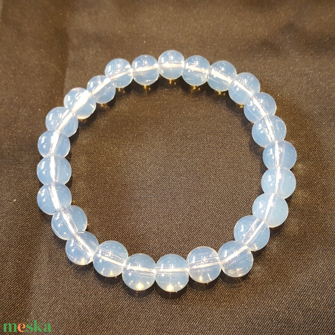 Pompás opál bogyós karkötő gumis(8 mm) - ékszer - karkötő - bogyós karkötő - Meska.hu