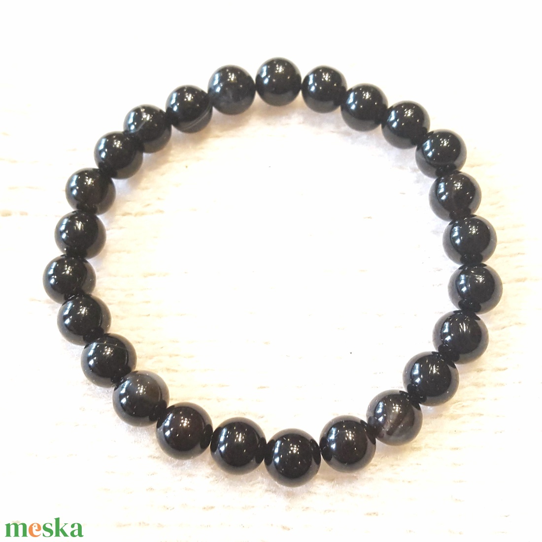 Pompás ónix bogyós karkötő gumis(8 mm) - ékszer - karkötő - bogyós karkötő - Meska.hu