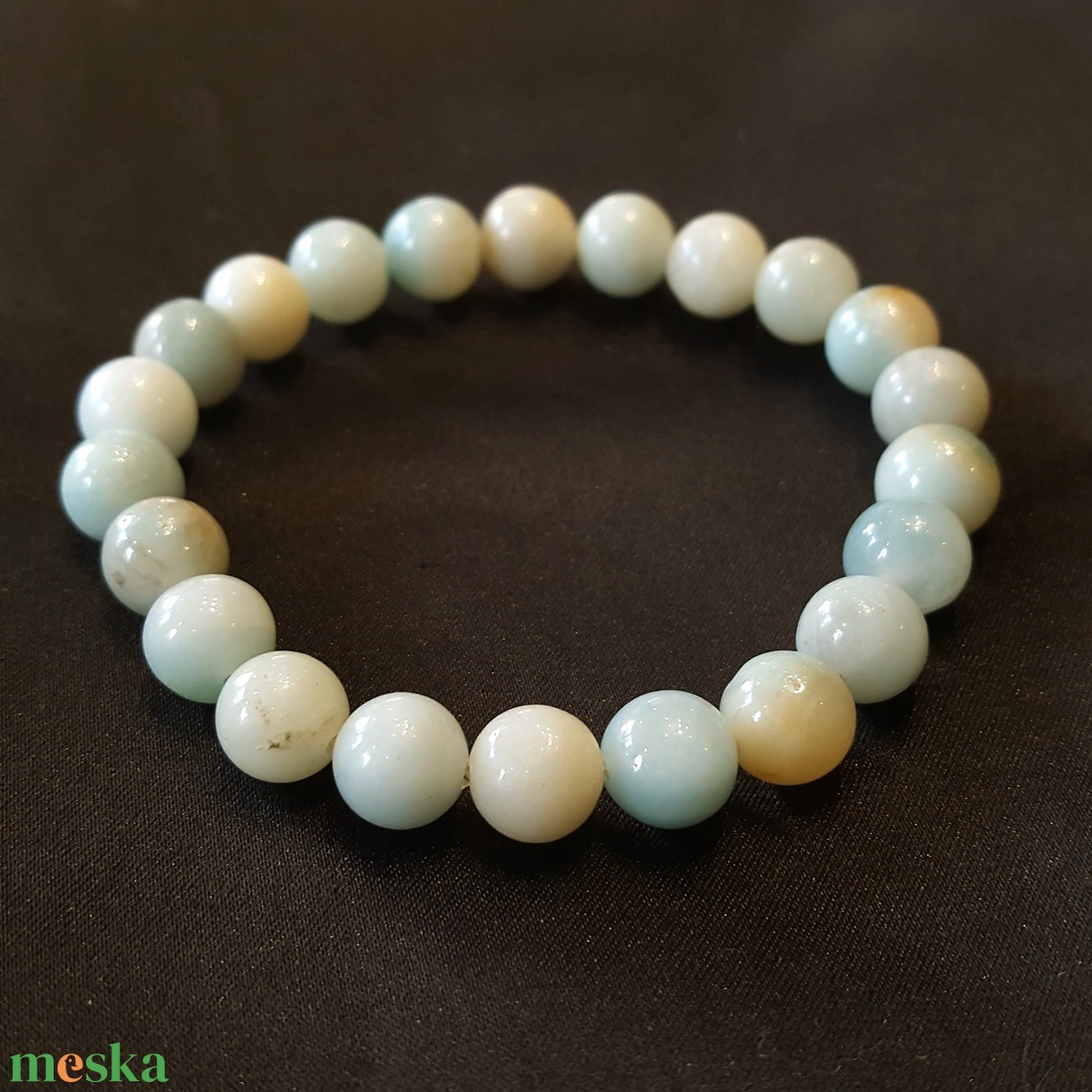 Pompás amazonit ásvány bogyós karkötő gumis(8 mm) - ékszer - karkötő - bogyós karkötő - Meska.hu