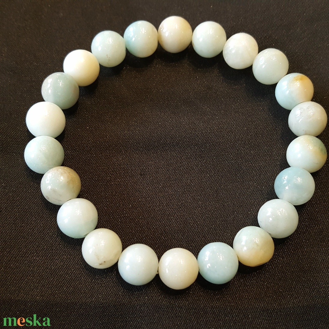 Pompás amazonit ásvány bogyós karkötő gumis(8 mm) - ékszer - karkötő - bogyós karkötő - Meska.hu