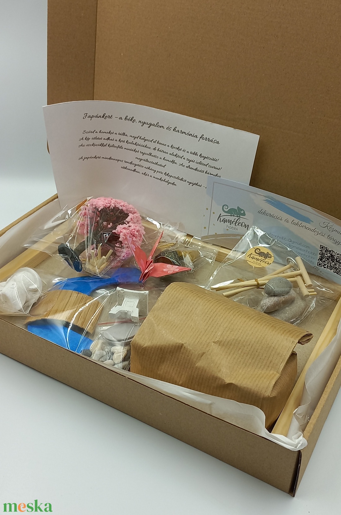 Japánkert (nagy)- füstölővel, híddal és patakkal, fával, kőlámpással és szerzetessel - otthon & életmód - dekoráció - dísztárgy - Meska.hu