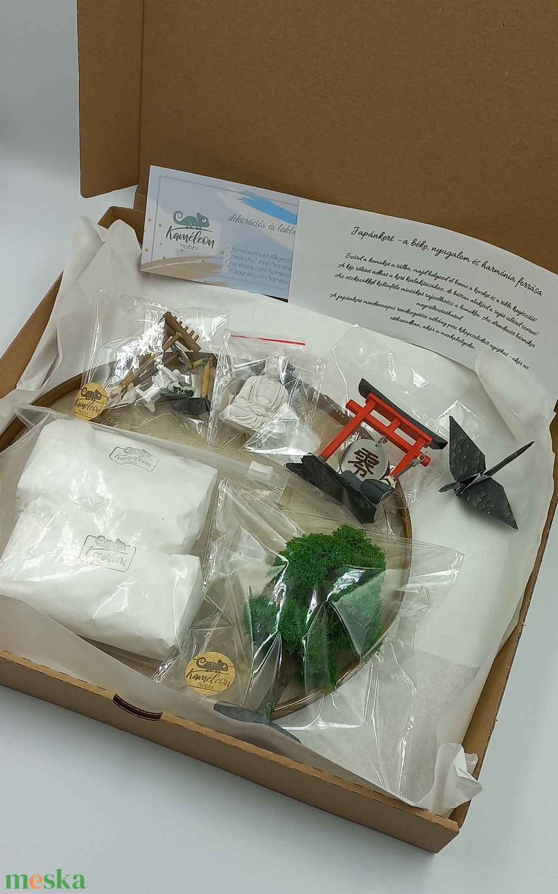 Japánkert (XL)- fával, csobogóval, kőlámpással, Buddhával és gongos torii kapuval - otthon & életmód - dekoráció - asztal és polc dekoráció - asztaldísz - Meska.hu