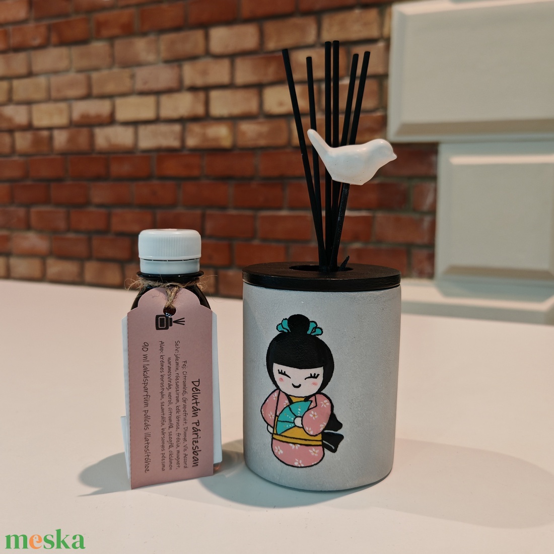 Kokeshi pálcás lakásparfüm illattal Nóra125103 részére - otthon & életmód - gyertya, illat, aroma - párologtató - Meska.hu
