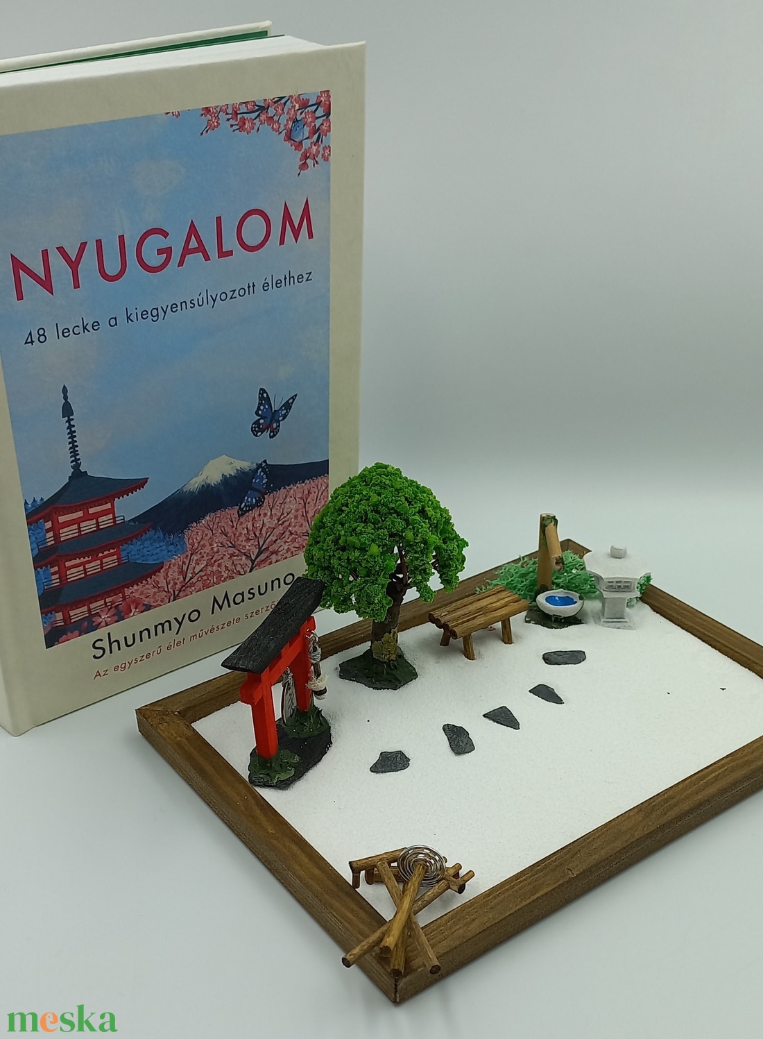 Japánkert (kicsi)- gongos torii kapuval, fával, csobogóval és kőlámpással - diy (csináld magad) - egységcsomag - Meska.hu