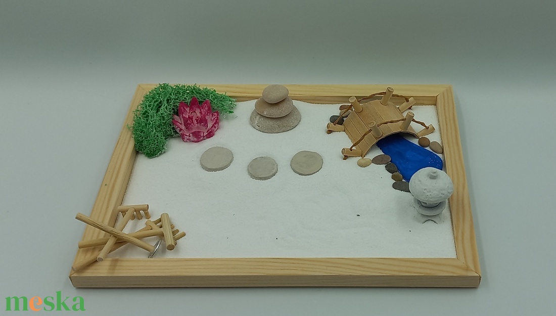 Japánkert (kicsi)- lótusszal, patakkal, híddal, csobogóval és kőlámpással - otthon & életmód - dekoráció - asztal és polc dekoráció - dekorációs tál, tartó - Meska.hu