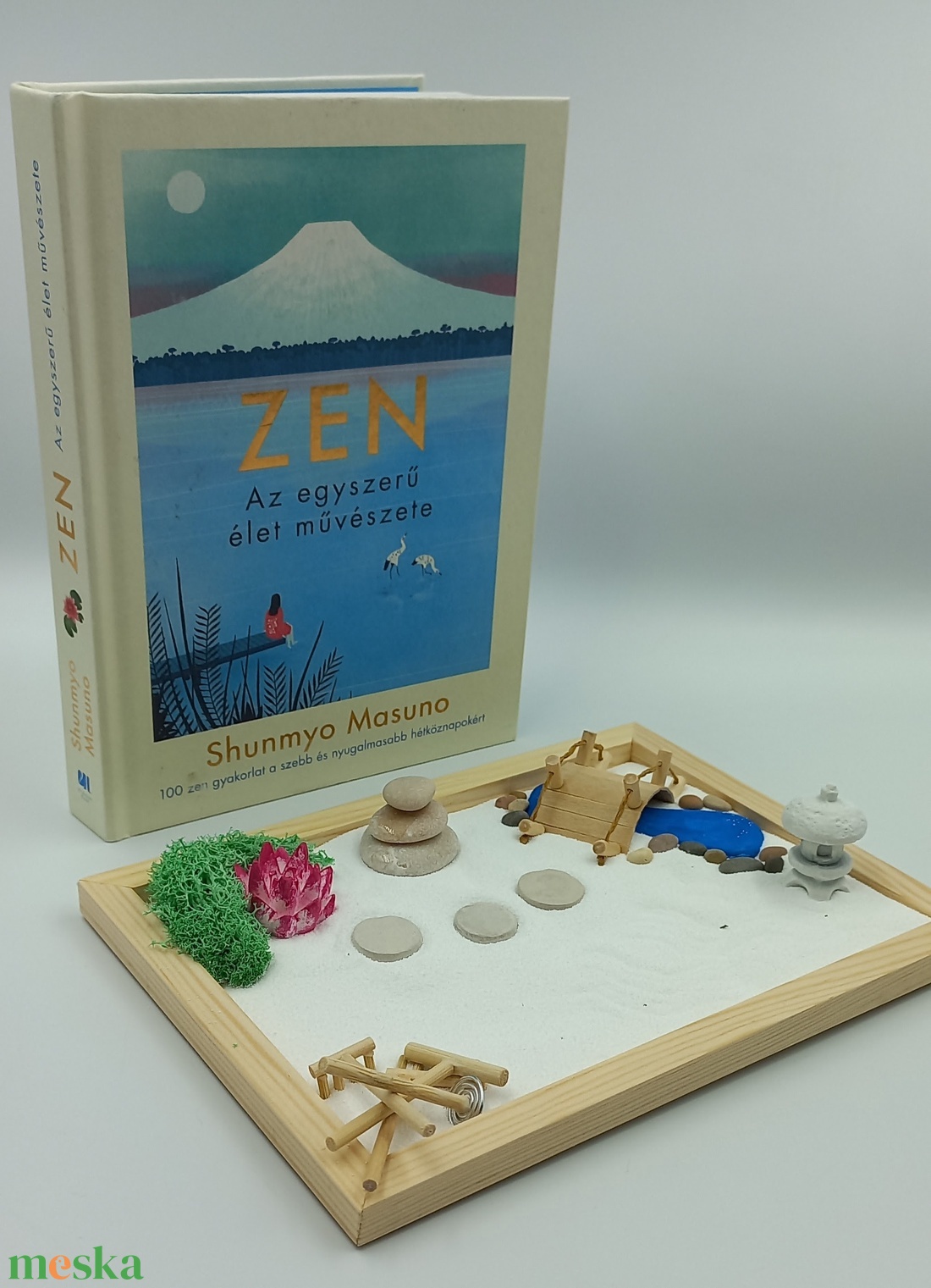 Japánkert (kicsi)- lótusszal, patakkal, híddal, csobogóval és kőlámpással - otthon & életmód - dekoráció - asztal és polc dekoráció - dekorációs tál, tartó - Meska.hu