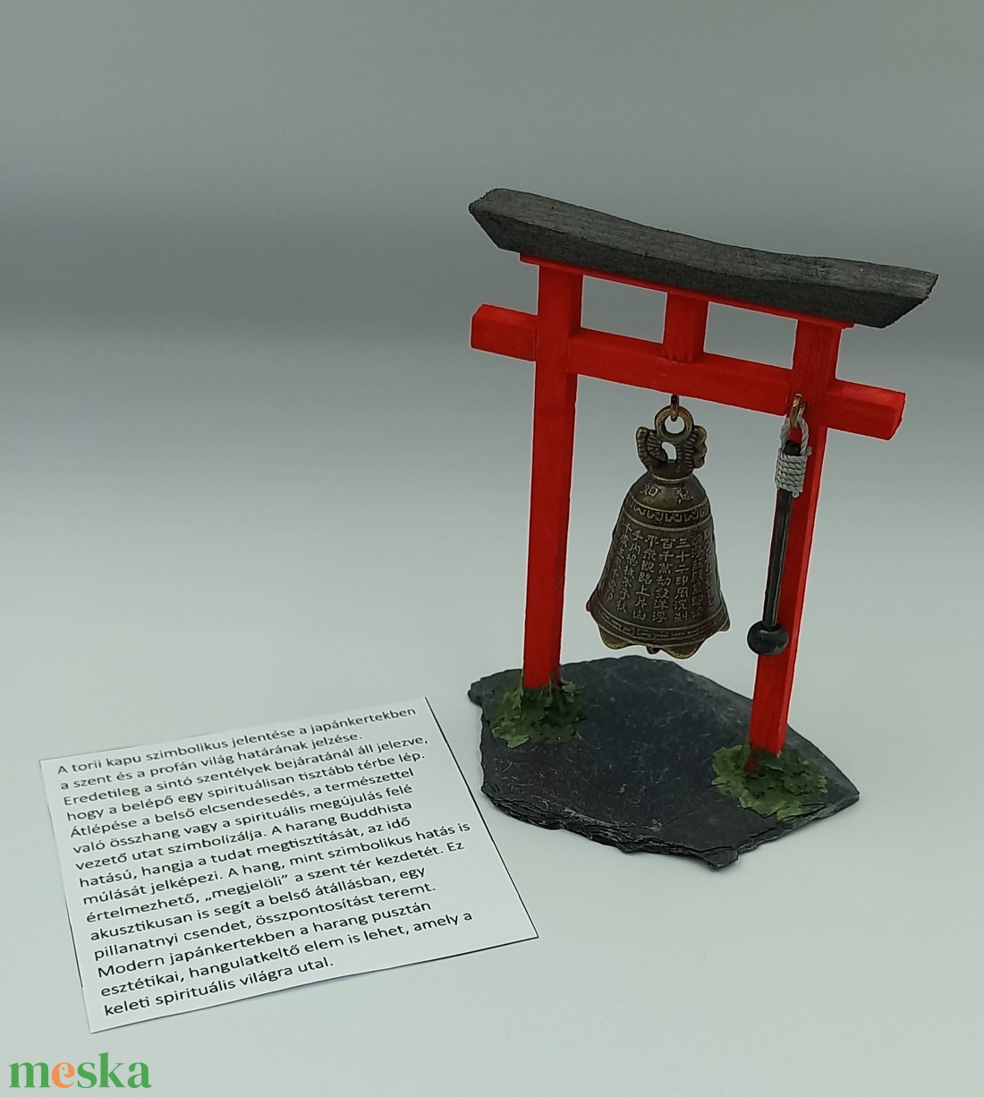 Torii kapu haranggal - Japánkert kiegészítő  - otthon & életmód - dekoráció - asztal és polc dekoráció - japánkert - Meska.hu
