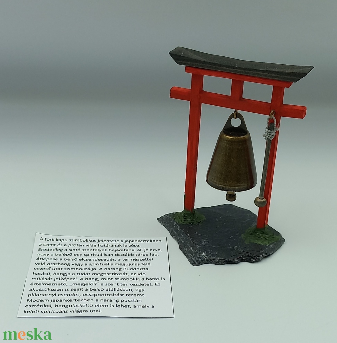 Torii kapu haranggal - Japánkert kiegészítő  - otthon & életmód - dekoráció - asztal és polc dekoráció - japánkert - Meska.hu