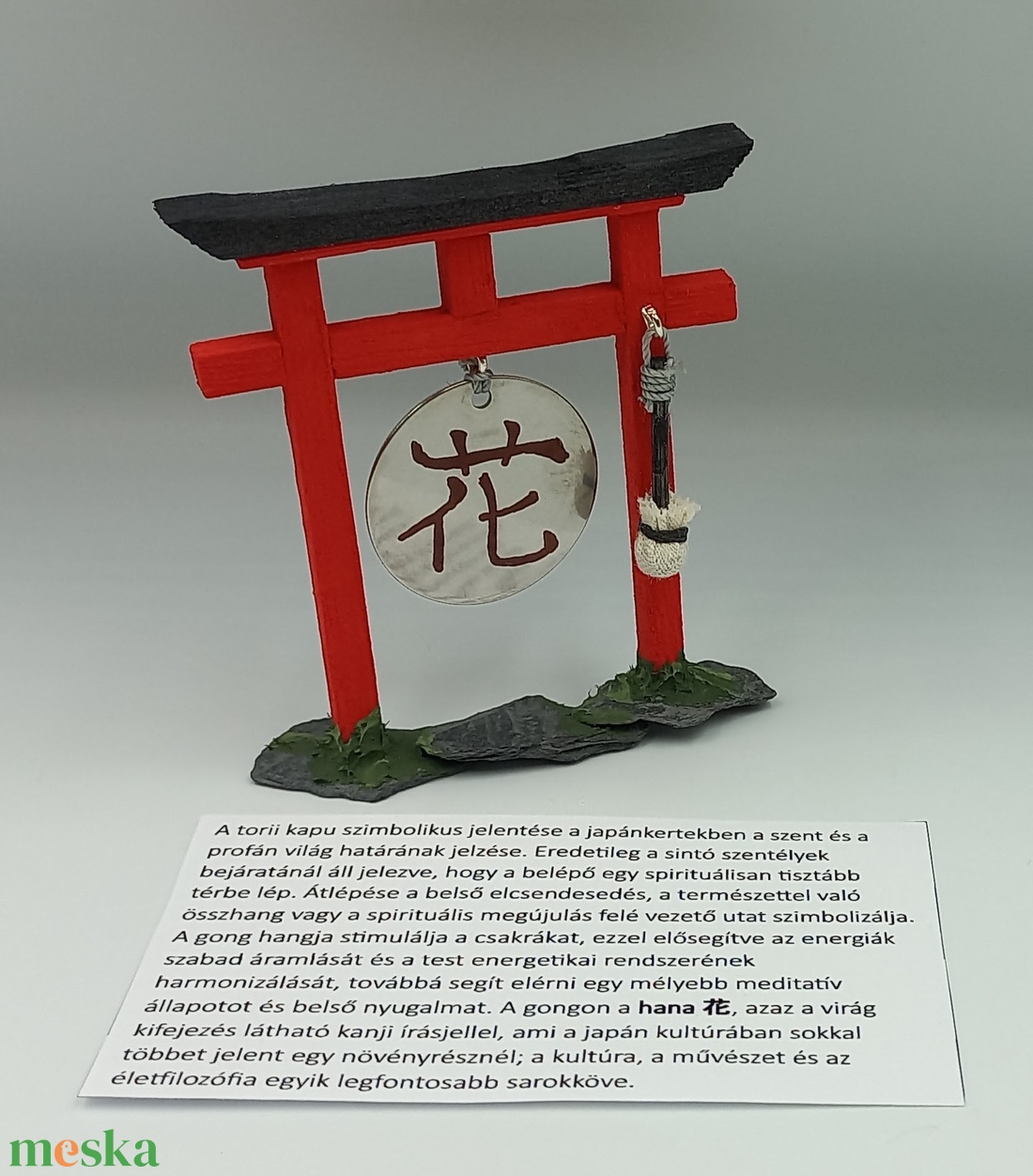 Torii kapu gonggal - Japánkert kiegészítő - otthon & életmód - dekoráció - asztal és polc dekoráció - japánkert - Meska.hu