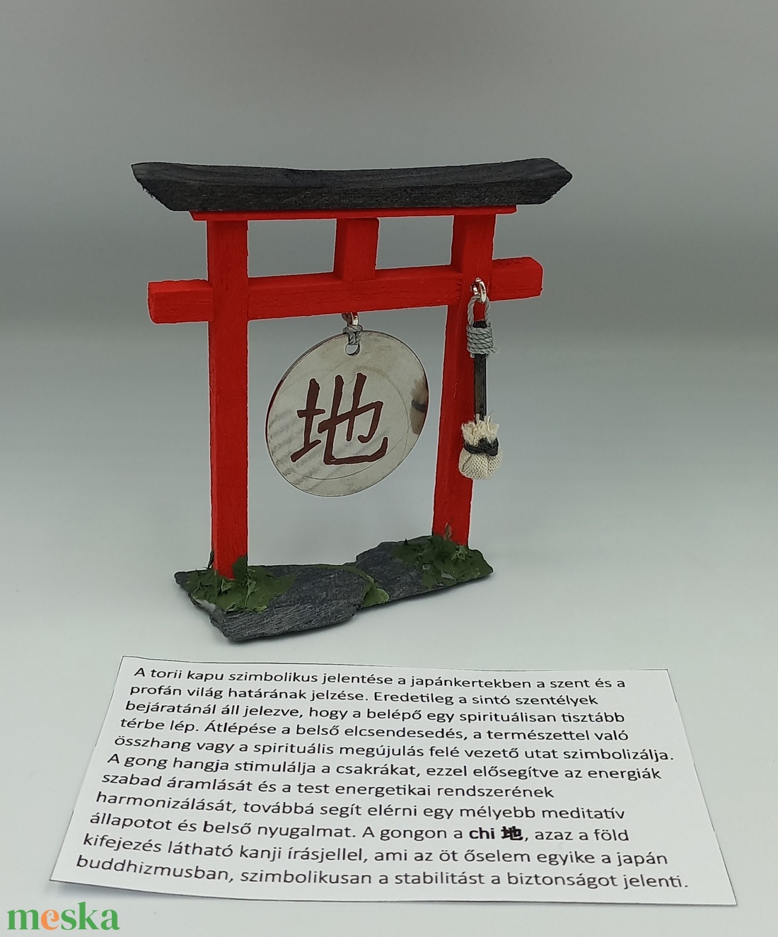Torii kapu gonggal - Japánkert kiegészítő - otthon & életmód - dekoráció - asztal és polc dekoráció - japánkert - Meska.hu