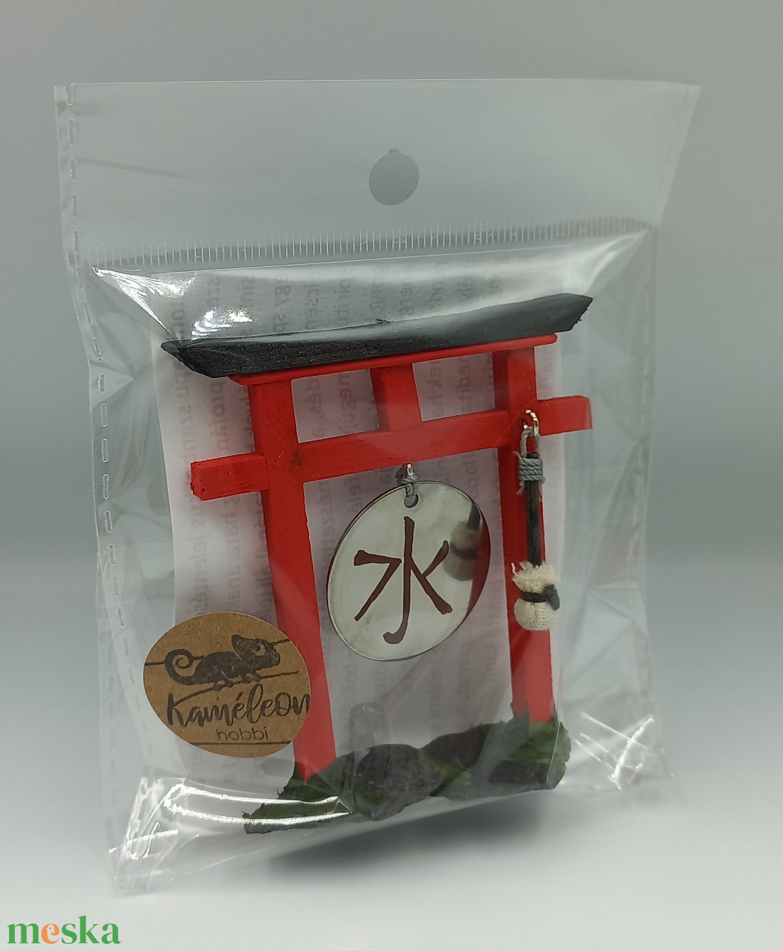 Torii kapu gonggal - Japánkert kiegészítő - otthon & életmód - dekoráció - asztal és polc dekoráció - japánkert - Meska.hu