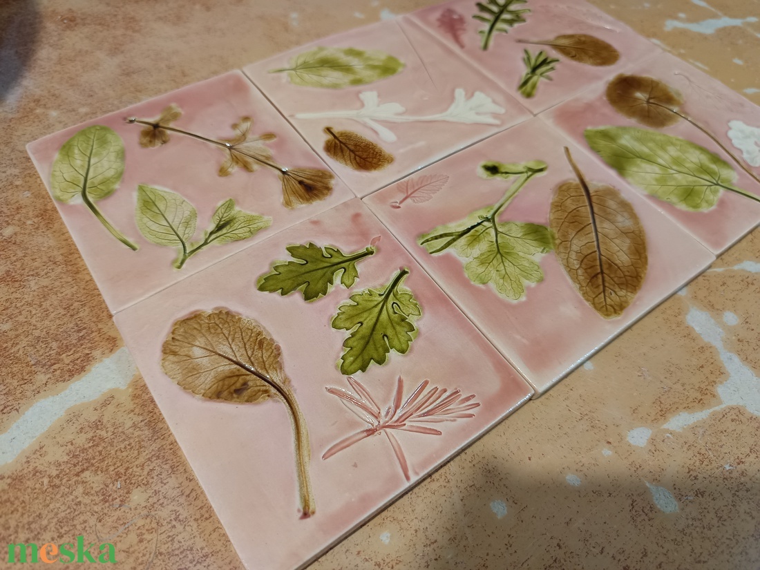 Kerámia lenyomatos csempe - otthon & életmód - fürdőszoba - mosdótál - Meska.hu